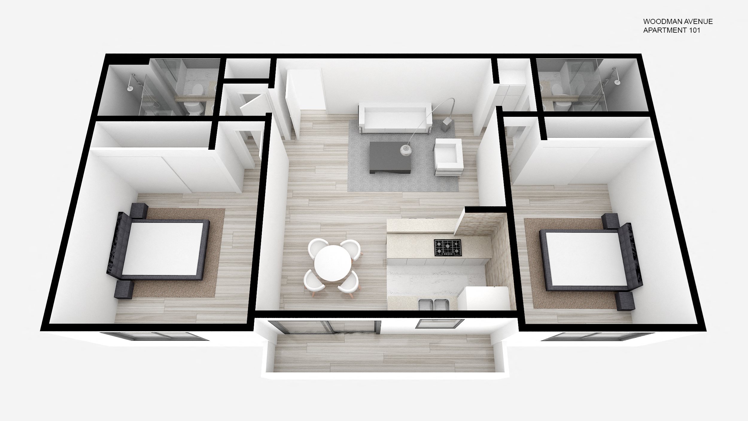 Two Bed + Two Bath